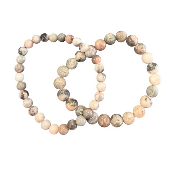 Bracelet Jaspe Zèbre rose