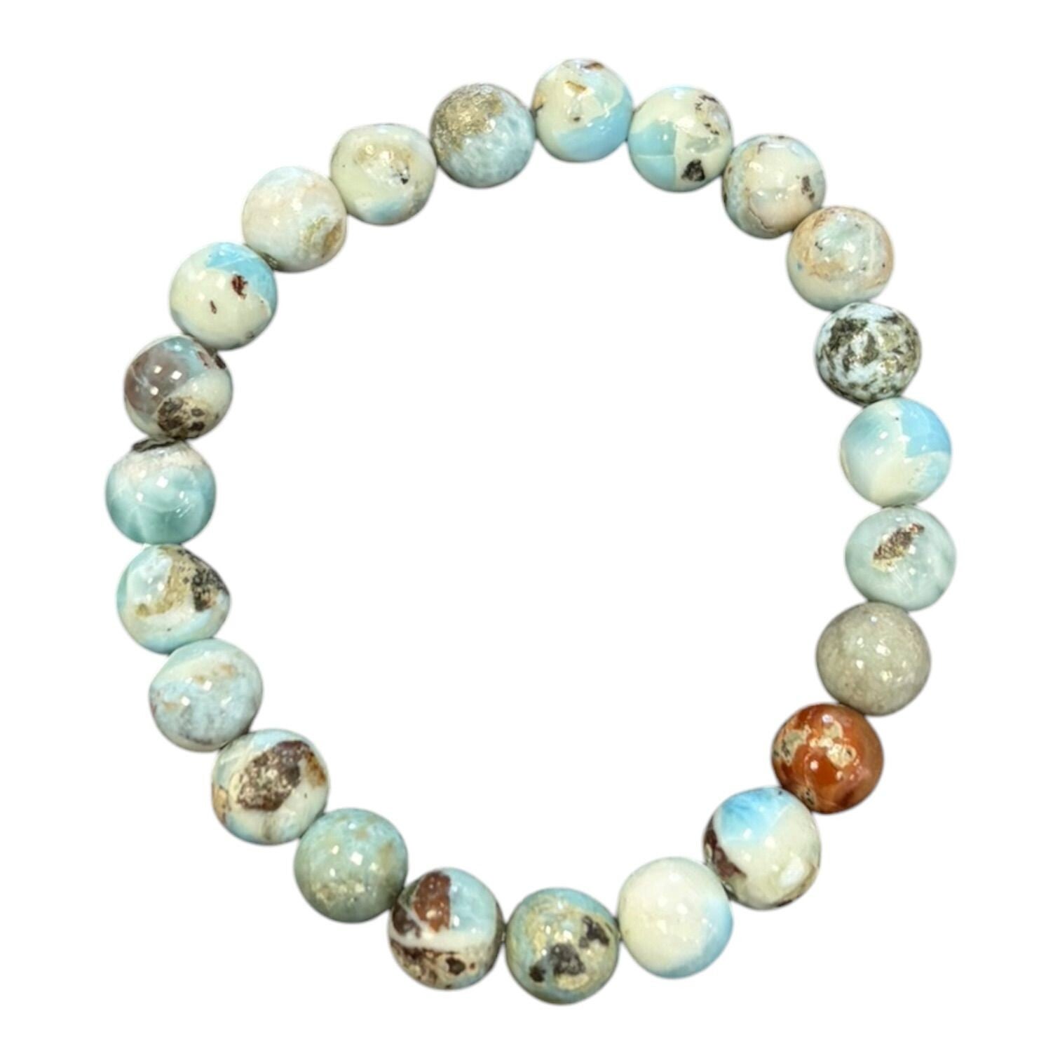 Bracelet Larimar – Pierre du Dauphin – Pectolite bleue