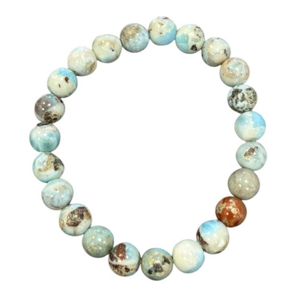Bracelet Larimar – Pierre du Dauphin – Pectolite bleue