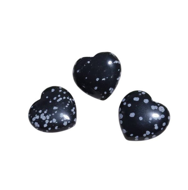 Obsidienne Flocon de neige - Mouchetée coeur