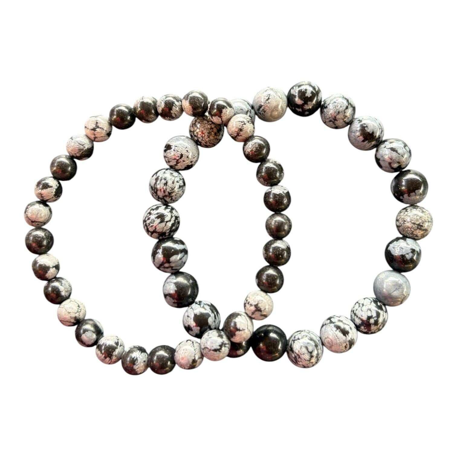 Bracelet Obsidienne Flocon de neige - Mouchetée