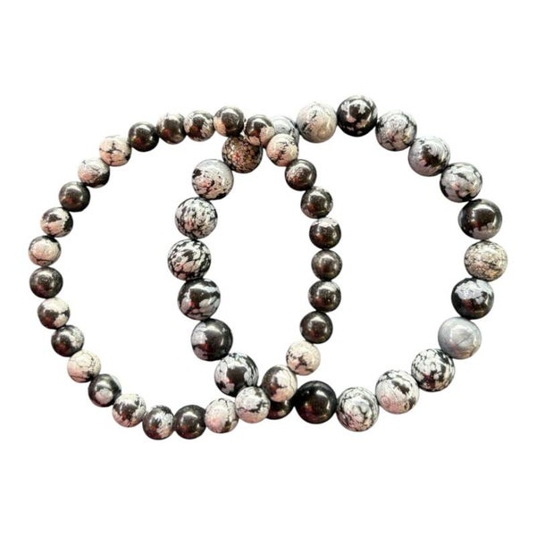 Bracelet Obsidienne Flocon de neige - Mouchetée