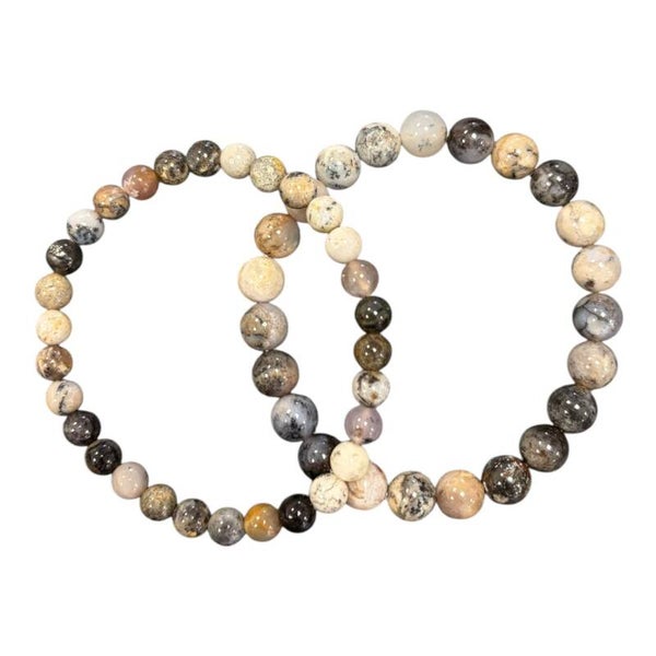 Bracelet Opale blanche dendritique