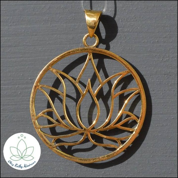 Pendentif Bronze Fleur de Lotus 4 cm Ø