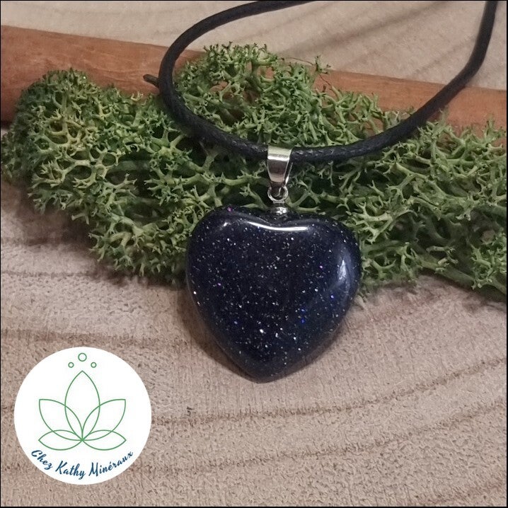 Pendentif Rivière d'or nuit coeur 2 cm