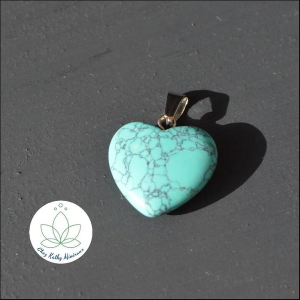 Pendentif Howlite-Magniésite bleue coeur 2 cm