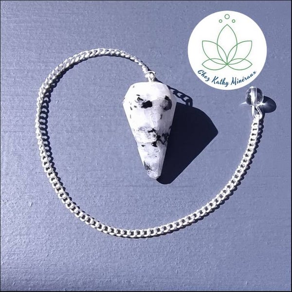 Pendule Pierre de lune blanche conique 4cm