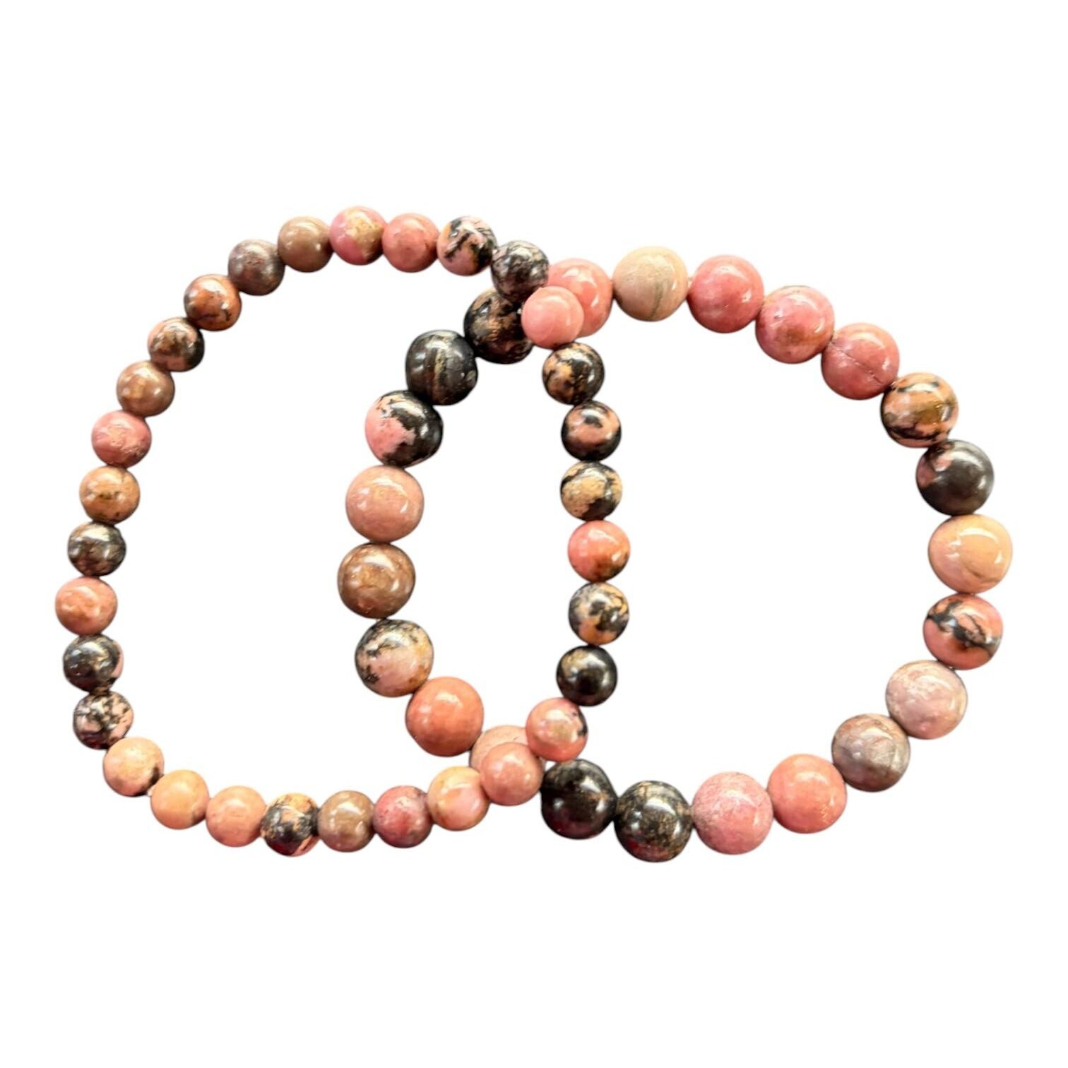 Bracelet Rhodonite rose avec manganèse