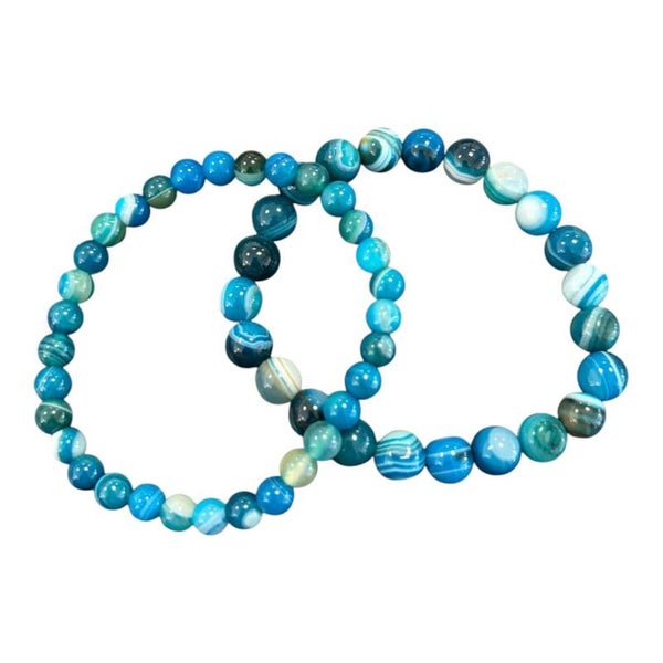 Bracelet Agate bleue teintée