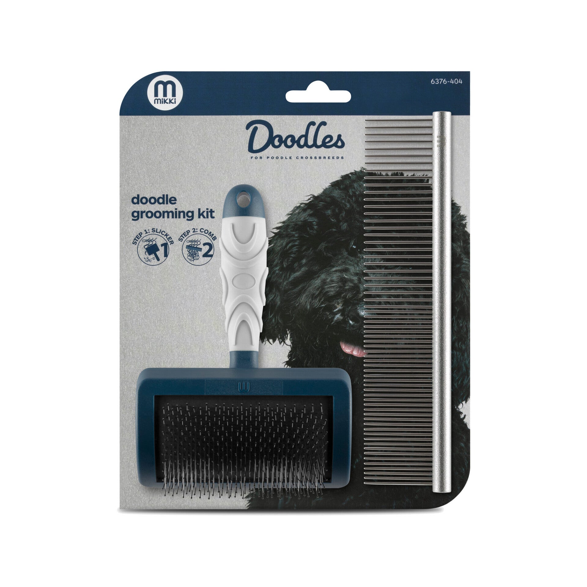 MIKKI DOODLE GROOMING KIT MET KAM EN SLICKERBORSTEL