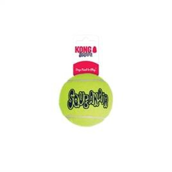 KONG SQUEAKAIR TENNISBAL GEEL MET PIEP LARGE 8 CM