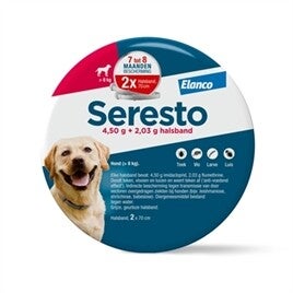 SERESTO TEKEN- EN VLOOIENBAND HOND VANAF 8 KG 70 CM 2 ST