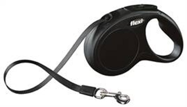 Flexi Rollijn Classic Tape Zwart S 5 mete