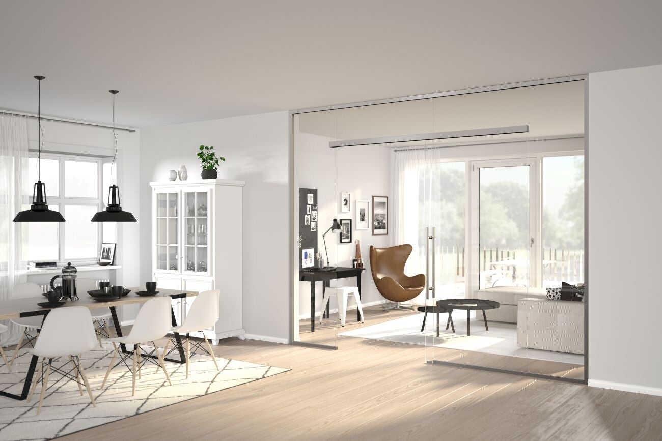 Maßgeschneiderte Doppelschiebetür Mit Glaswand MONACO