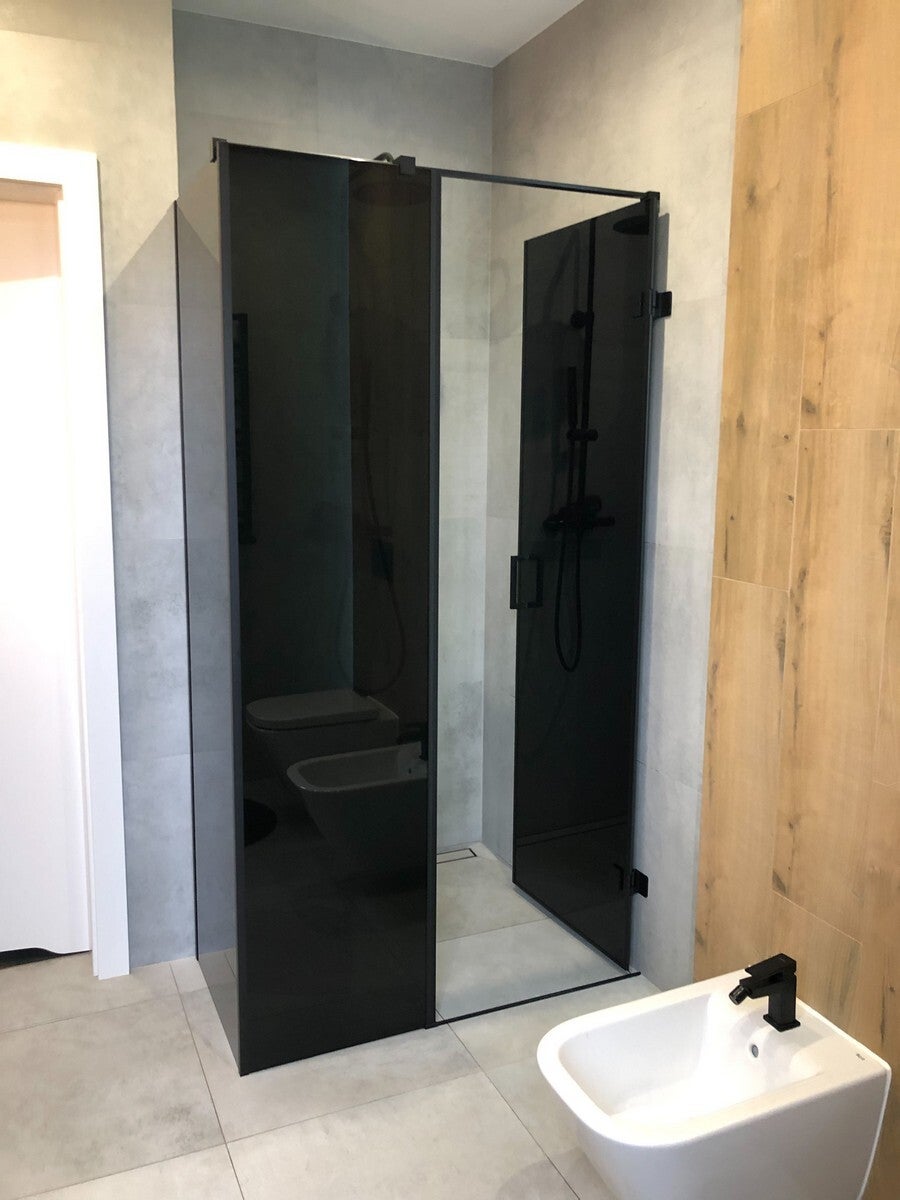 Duschkabine mit Antisolglas farbige glas schwarze glas nach mass