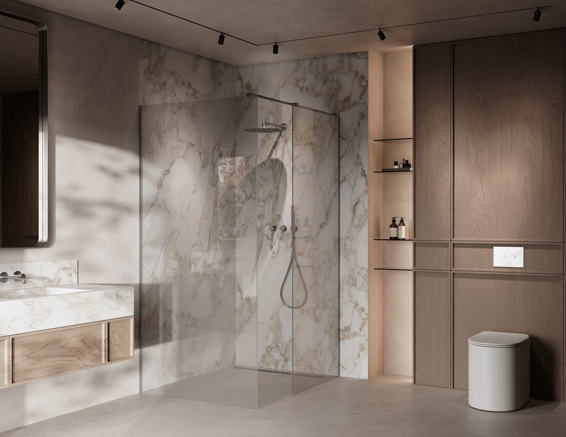 Maßgeschneiderte Duschkabine Walk-in PATI