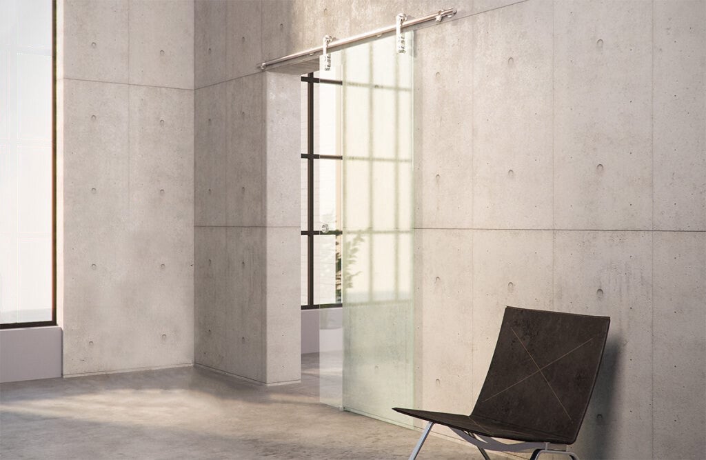Einzel Glasschiebetür Rohrsystem von Traumglass Schweiz