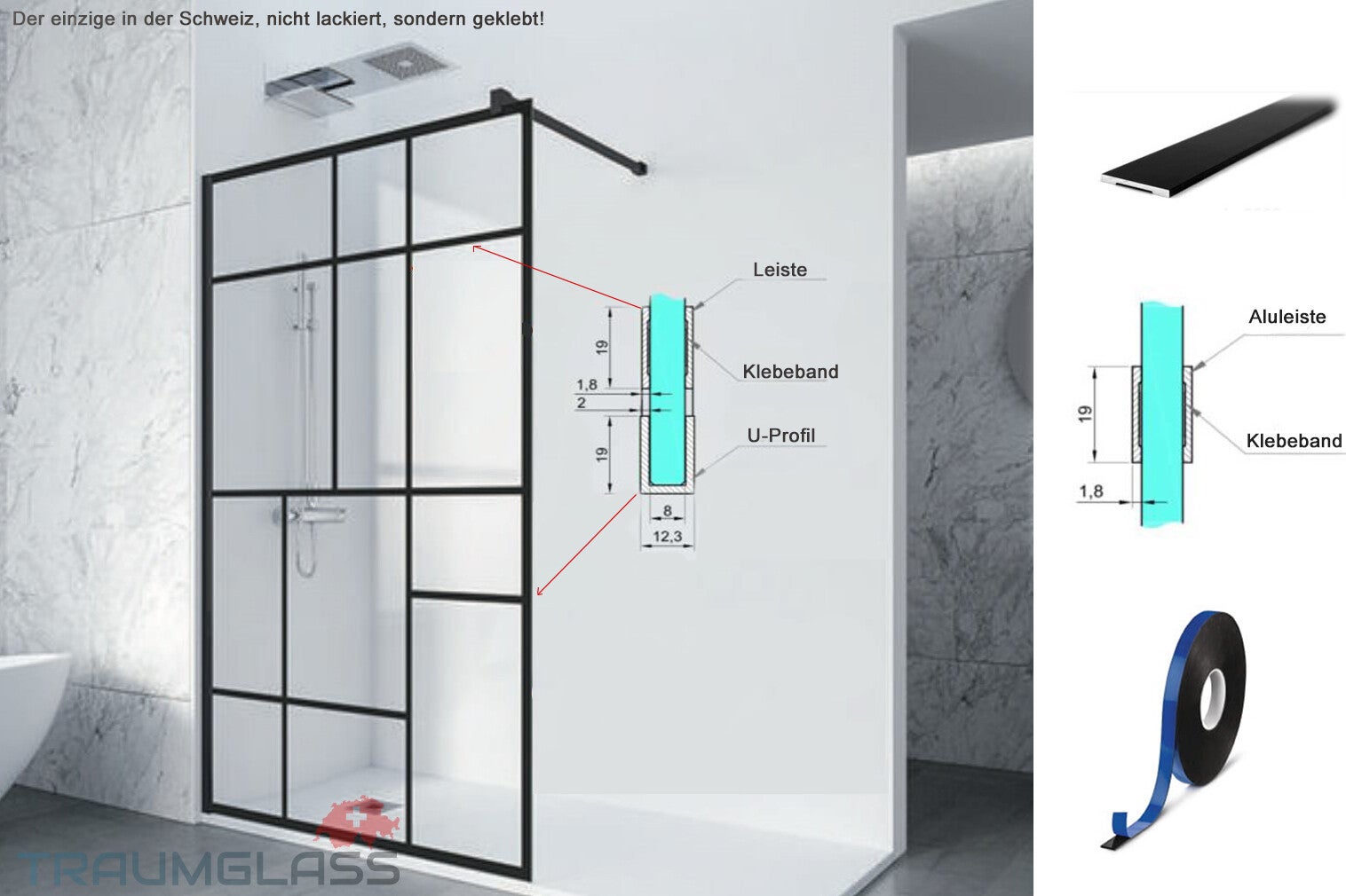 Duchwand walk in nach mass