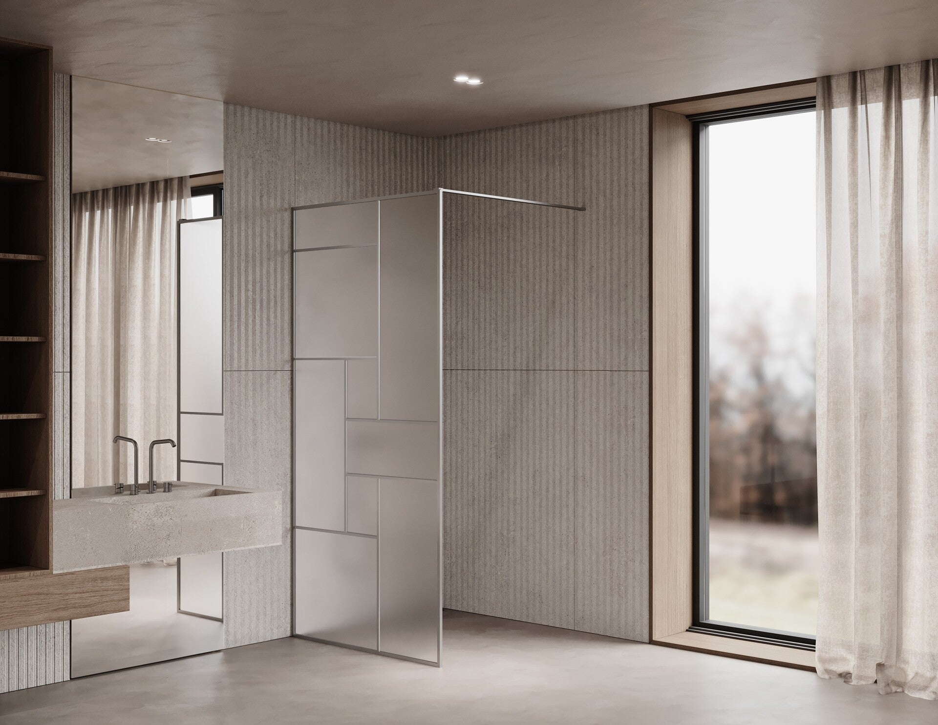 Maßgeschneiderte Loft-Stil Duschwand Walk-in COSMO