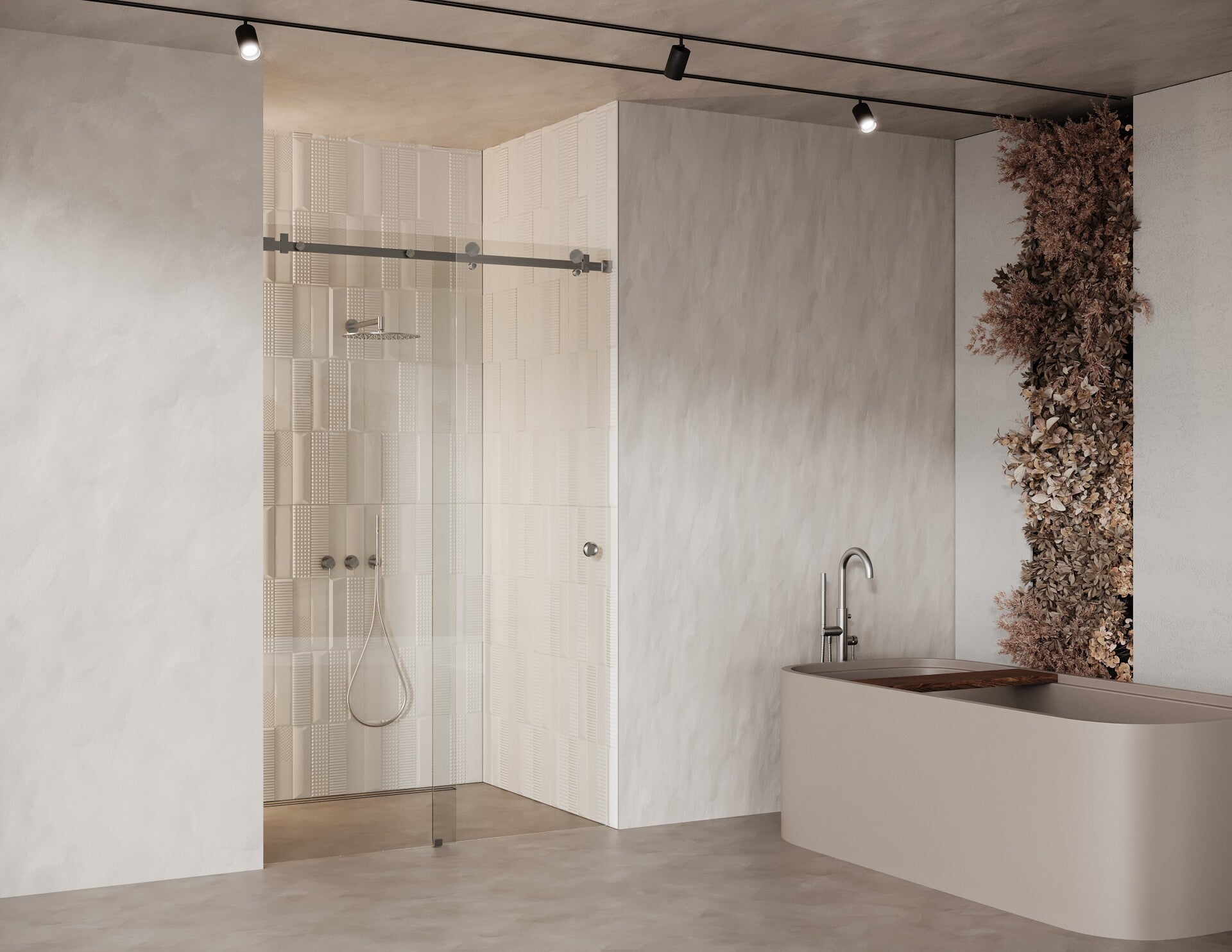 Maßgeschneiderte Duschwand mit Schiebetür LEO