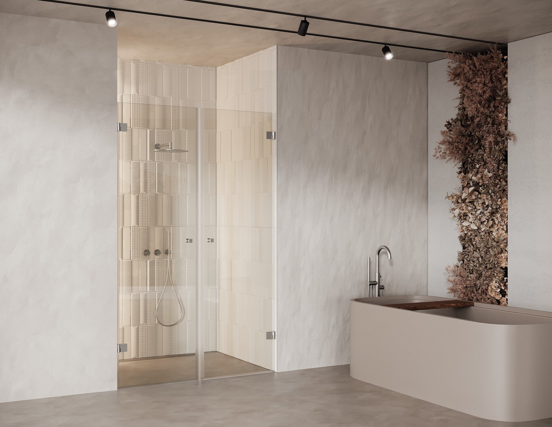 Maßgeschneiderte Doppel Pendelduschtür LEON