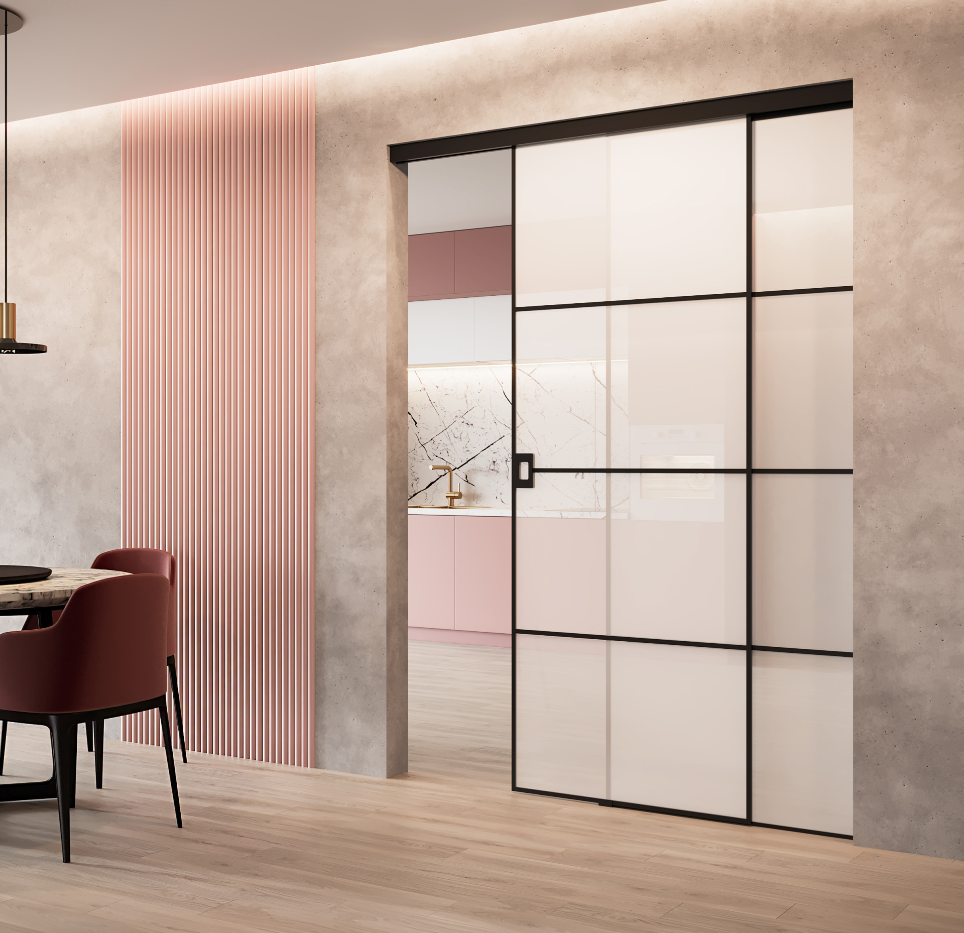 Schiebetüre mit Seitenwand