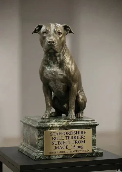 Exclusief Gedenkmonument Hond – Volledig 3D-Beeldje op Voetstuk