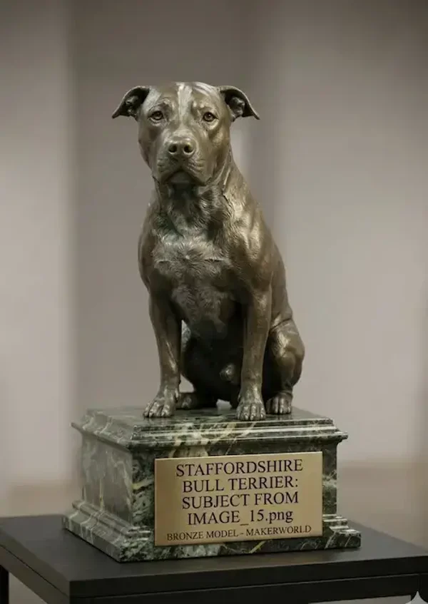 Exclusief Gedenkmonument Hond – Volledig 3D-Beeldje op Voetstuk
