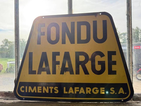 Plaque émaillée ancienne FONDU LAFARGE – Ciments Lafarge S.A.