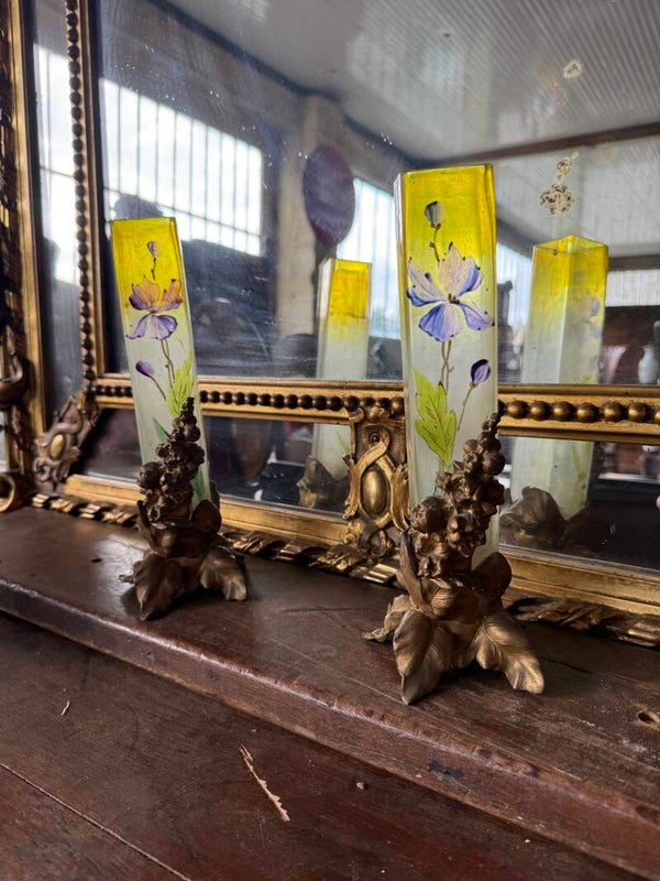 Paire de soliflores Art nouveau signés A. Fontay
