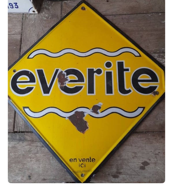 Plaque émaillée ancienne "Everite" – Matériaux de construction – Années 50/60