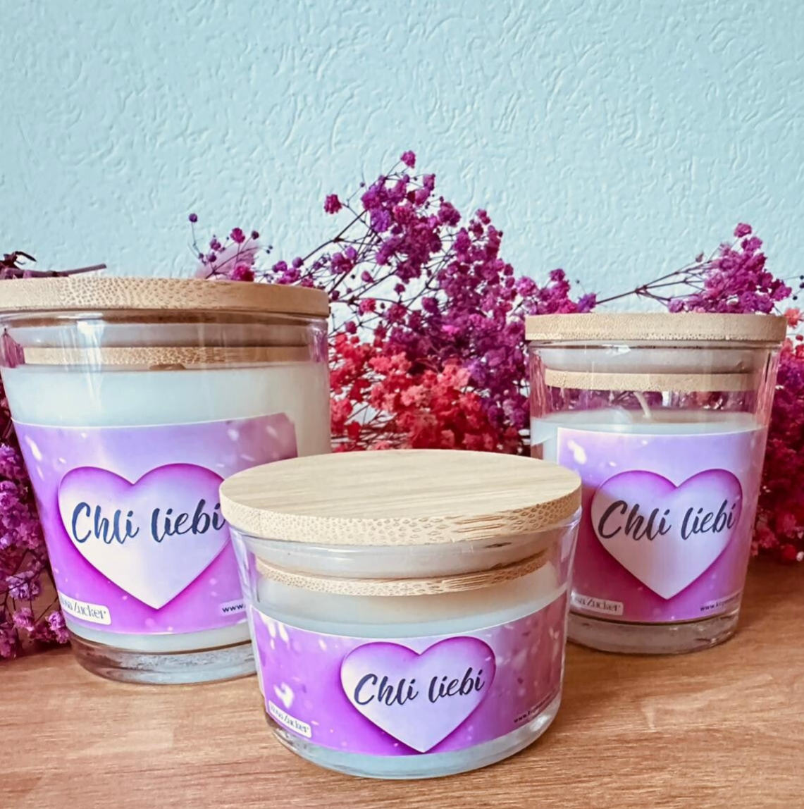 Rosa Zucker – personalisierbare Duftkerze