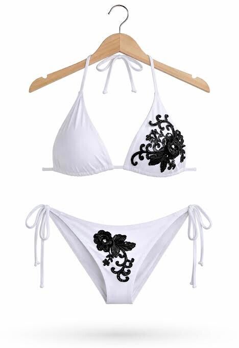 Ivory Noir Lace Bikini Set