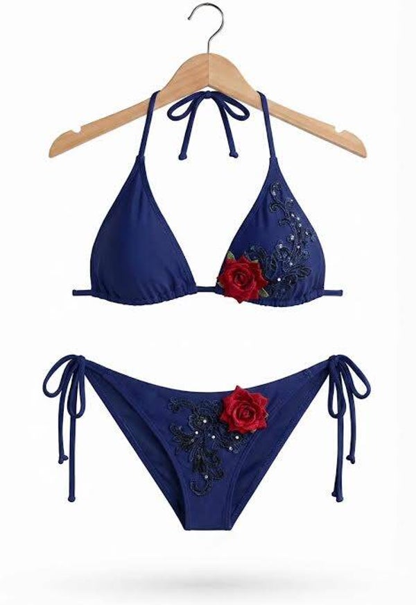 Midnight Rose Lace Bikini Set
