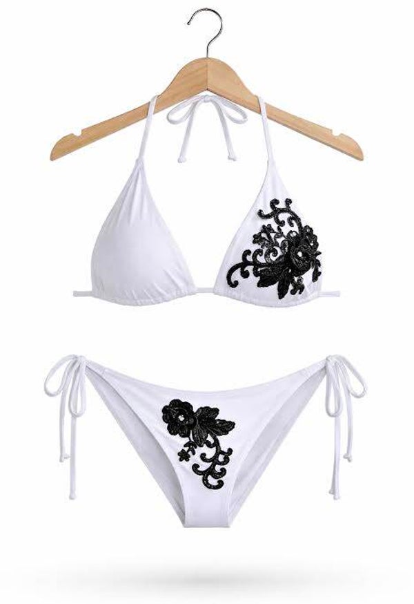 Ivory Noir Lace Bikini Set