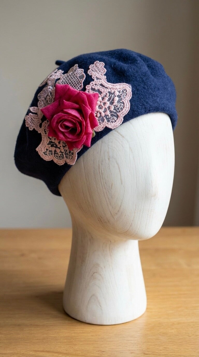 Velvet rose Beret