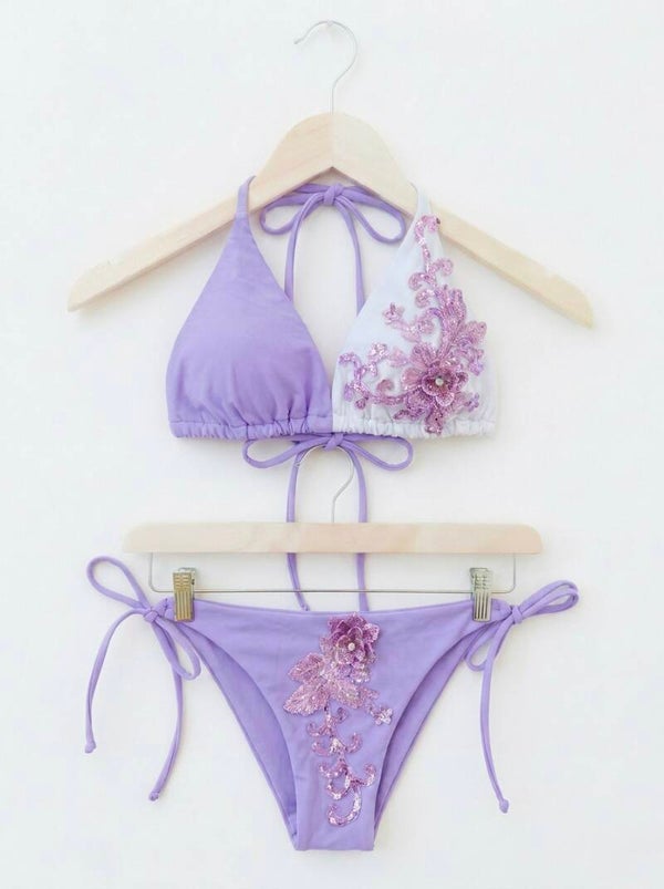 Lavender blossom escape bikini set