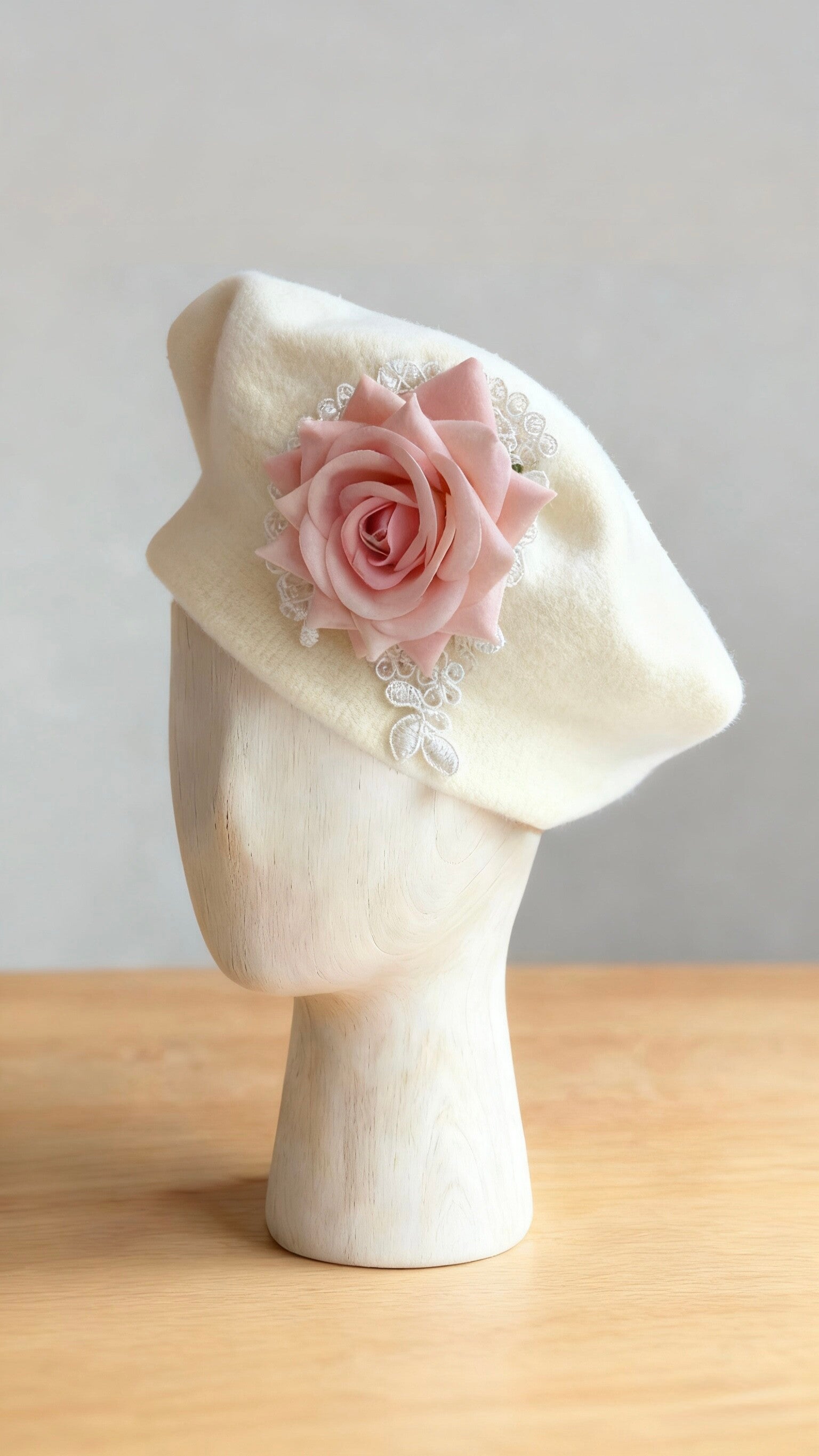 Candyfloss rose Beret