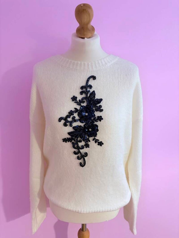 Navy love lace