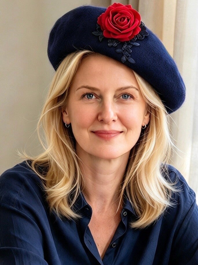 Love in navy beret