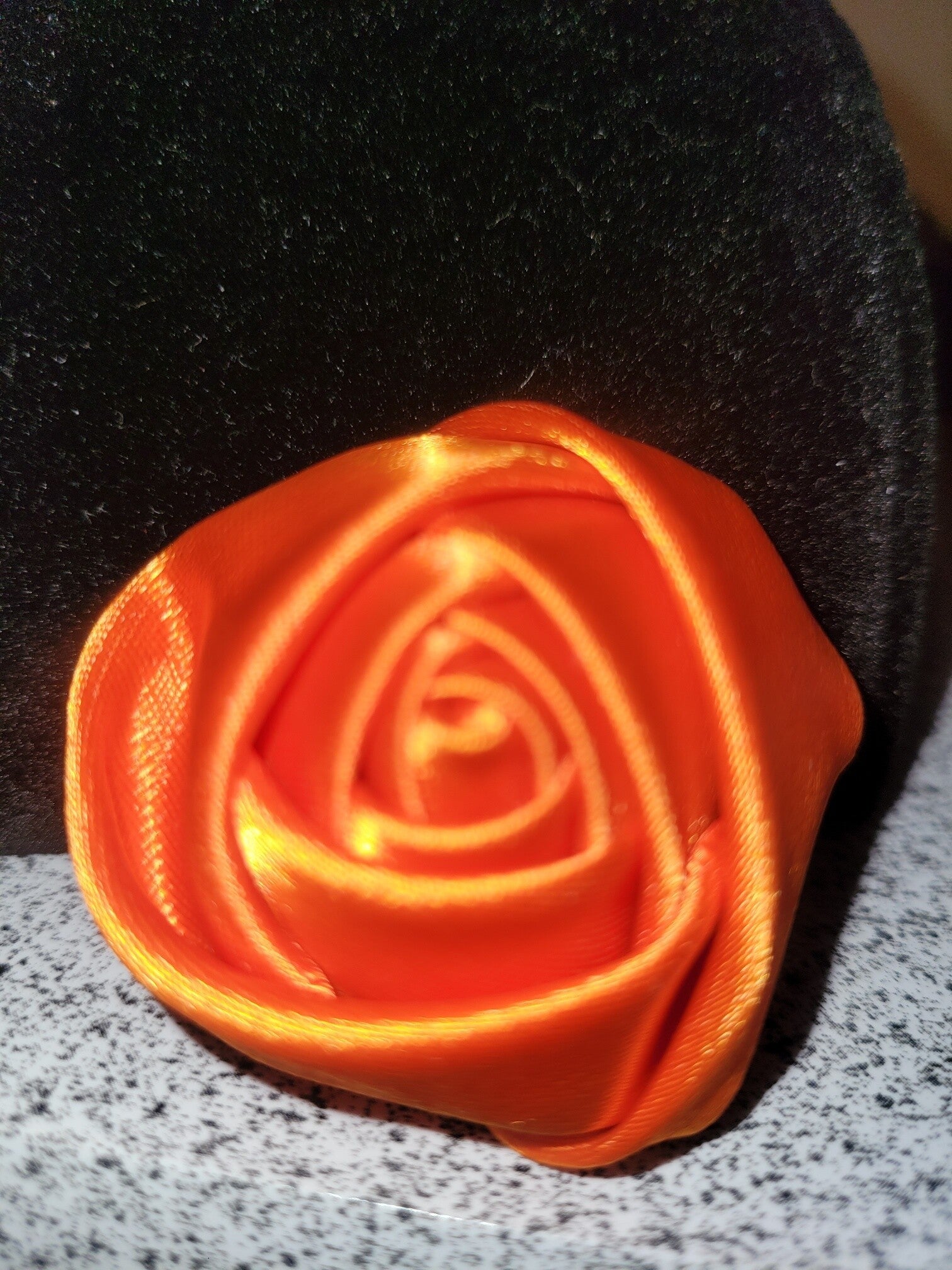 ROSE LAPEL PIN NEON ORANGE