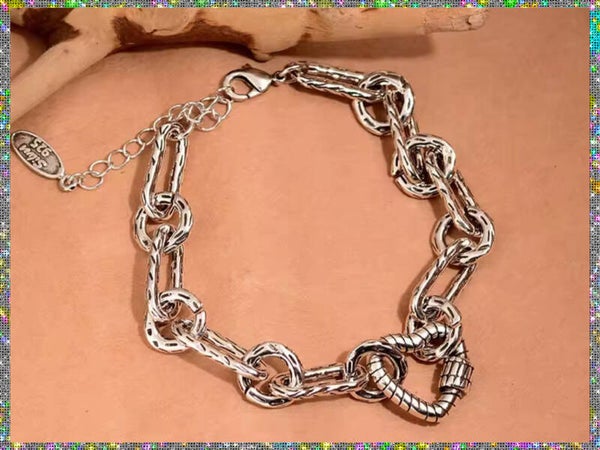 GEO STERLING BRACELET