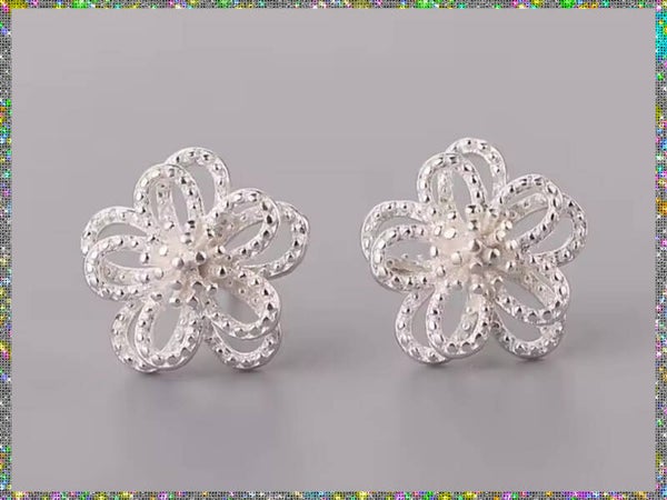 STERLING FLOWER EARRINGS