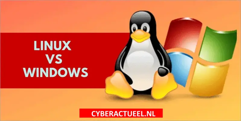 Linux vs Windows, getoond door de Linyx pinguin.