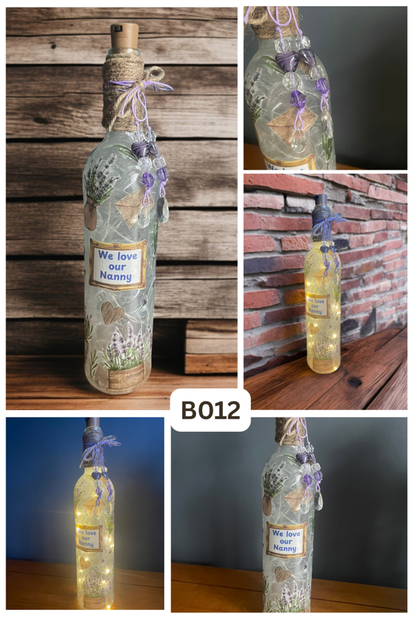 Decorative 'We Love our Nanny' Bottle Lamp - B012