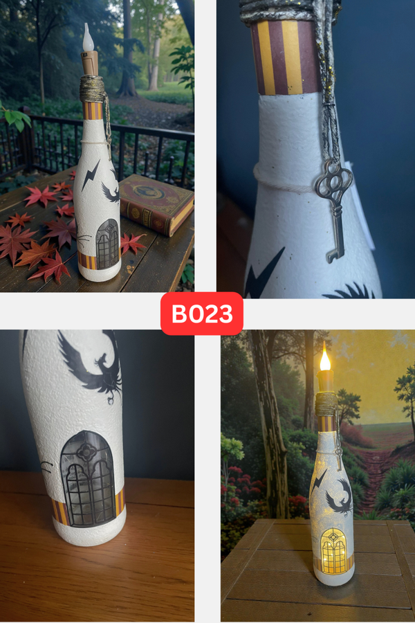 Decorative 'Wizardry and Witchcraft' inspired Bottle Lamp - B023