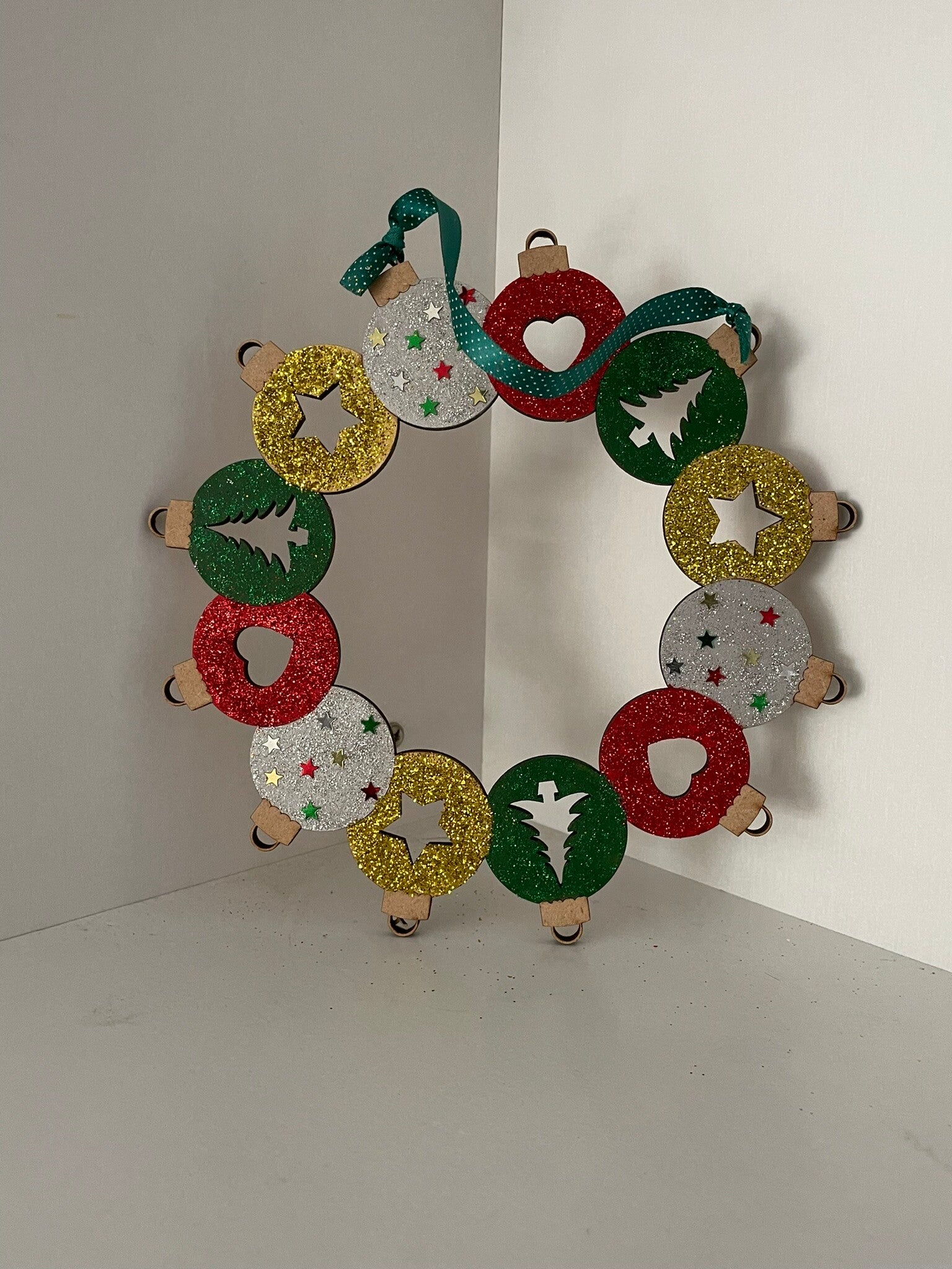 Christmas Hanging Glitter Wreath