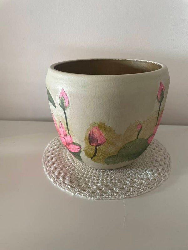 Decorated indoor plant pots