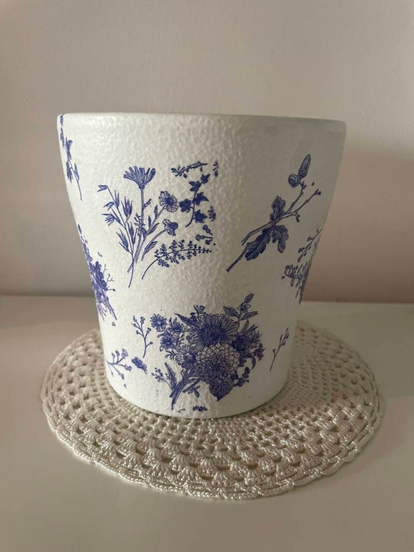 Decorated indoor plant pots