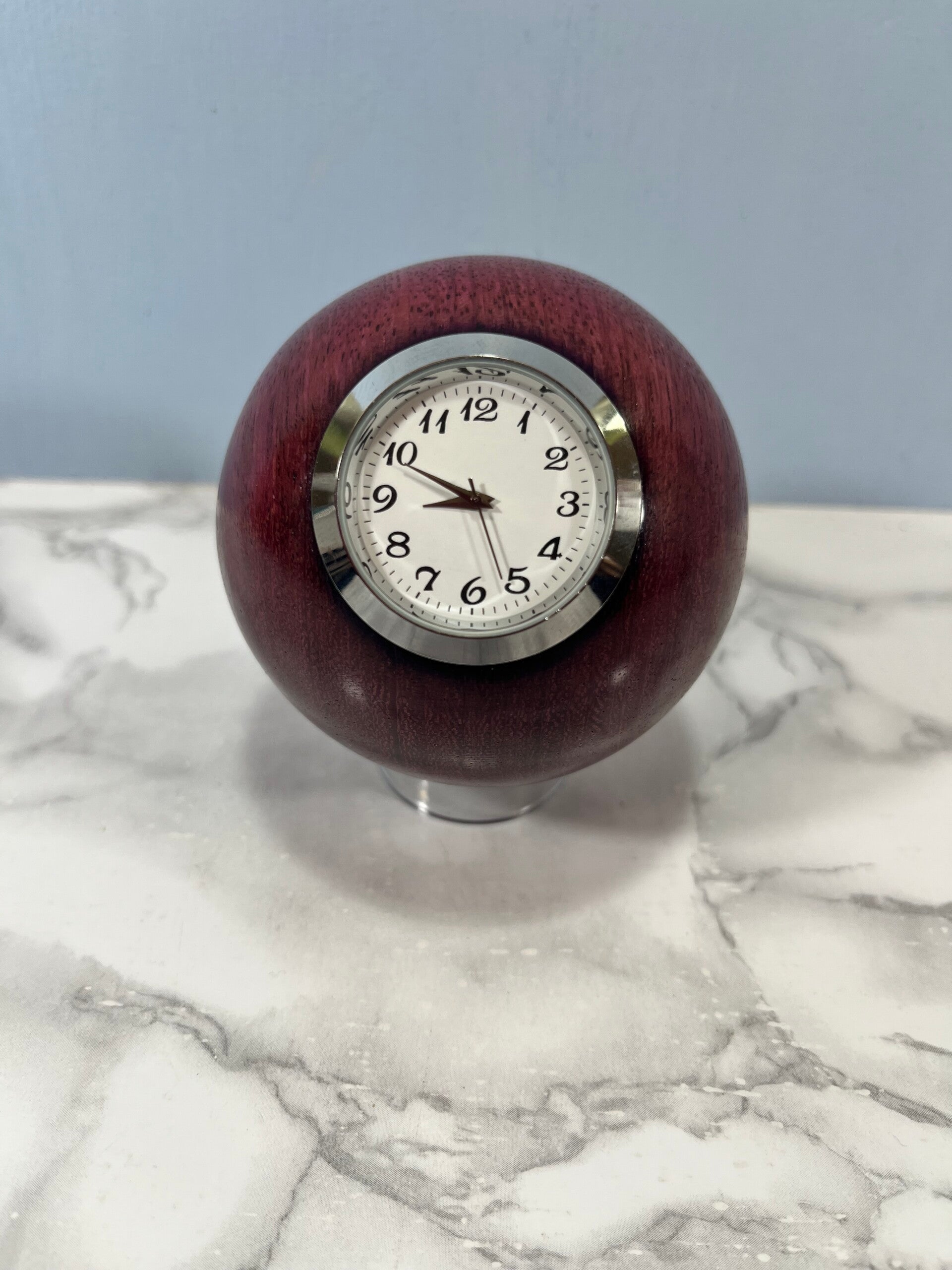 Sphere Clock - Made From Purple Heart Wood